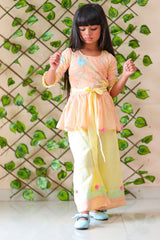 Orange Embroidered Kurta with Colorful Palazzo - Kirti Agarwal