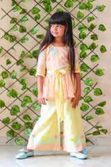Orange Embroidered Kurta with Colorful Palazzo - Kirti Agarwal