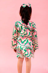 Organza made bow with full sleeved dress - Kirti Agarwal