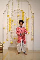 Patola Print Asymmetric Kurta with Dhoti - Kirti Agarwal