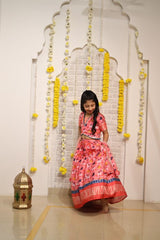 Patola Printed And Gota Lace Detailed Top With Lehenga And Dupatta - Kirti Agarwal