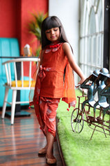 Peter Pan collared Kurta with Dhoti and Dupatta - Kirti Agarwal