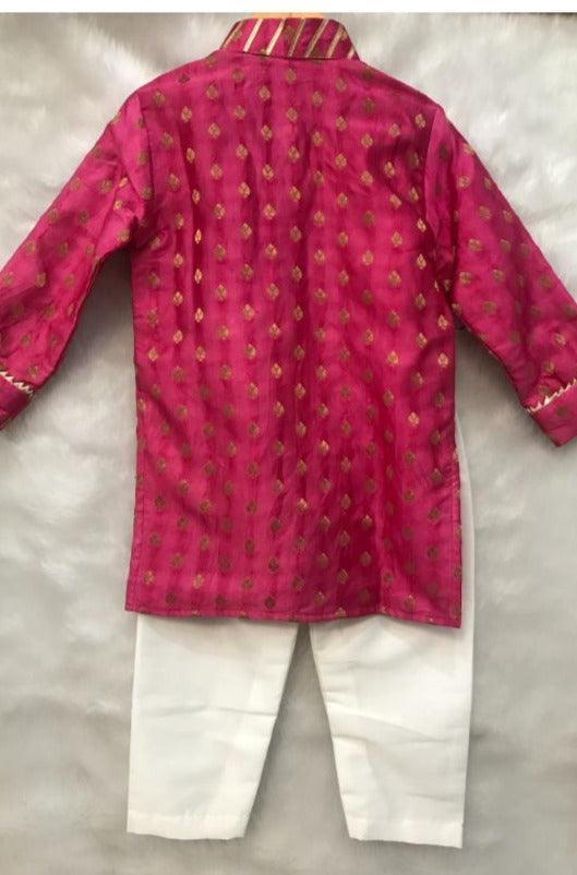 Pink Brocade Kurta with Chudidar - Kirti Agarwal
