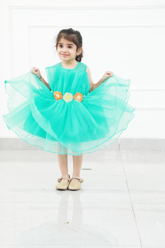 Pleated Mint Green Fancy Dress - Kirti Agarwal