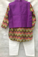 Purple Bandi with Zig Zag Print Kurta and Chudidar - Kirti Agarwal