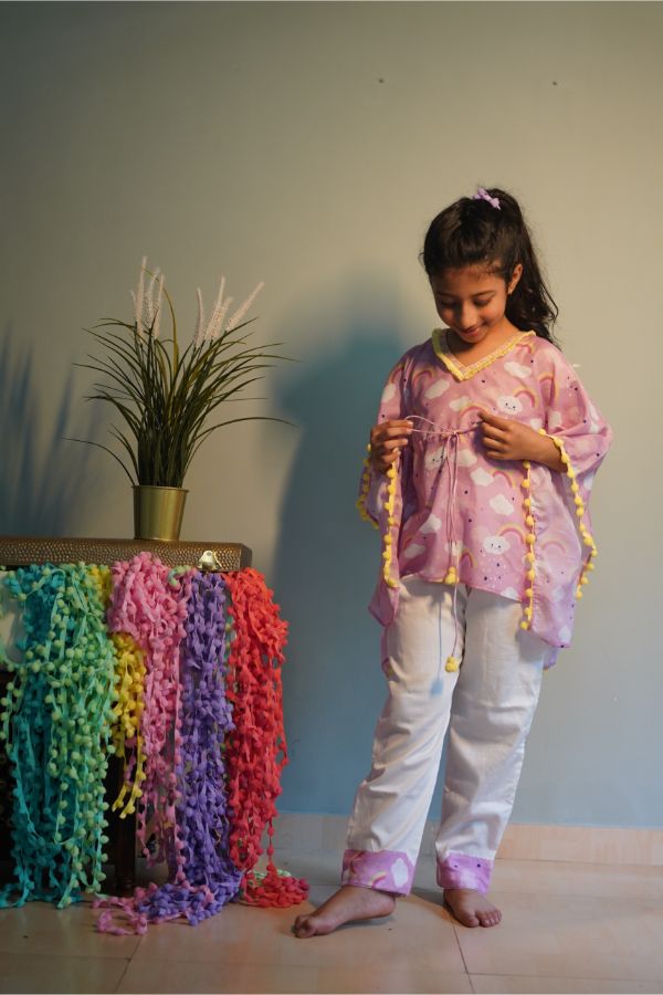 Rainbow Print Kaftan with Pants - Kirti Agarwal