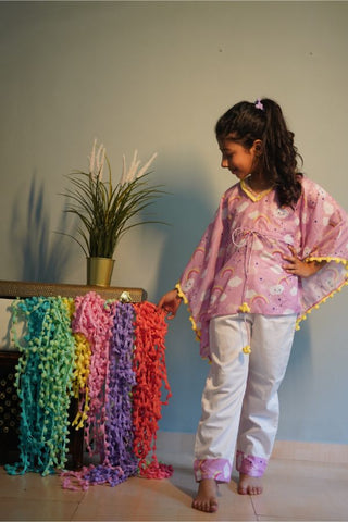 Rainbow Print Kaftan with Pants - Kirti Agarwal