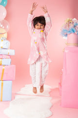Sequins And Thread Work Pink Kurta With Dhoti - Kirti Agarwal