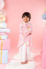 Sequins And Thread Work Pink Kurta With Dhoti - Kirti Agarwal