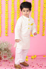 Sequins Embroidered Off White Kurta And Patiala - Kirti Agarwal