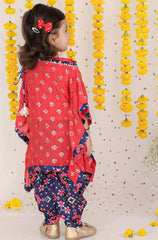 Tart Red One Shoulder Top With Sequins Embroidered Cape And Patola - Kirti Agarwal