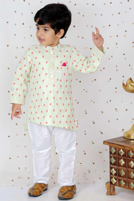 Thread Embroidered Kurta And White Pyjama - Kirti Agarwal