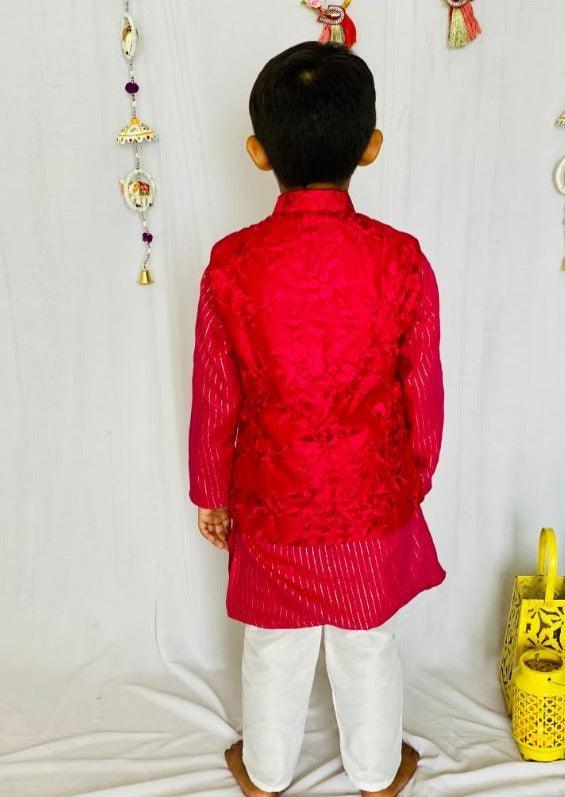 Three Piece Embroidered Jacket Set - Kirti Agarwal