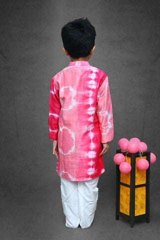 Tie and Dyed different cut Kurta with off white chudidar - Kirti Agarwal