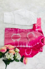 Tie and Dyed different cut Kurta with off white chudidar - Kirti Agarwal
