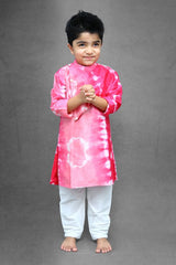 Tie and Dyed different cut Kurta with off white chudidar - Kirti Agarwal
