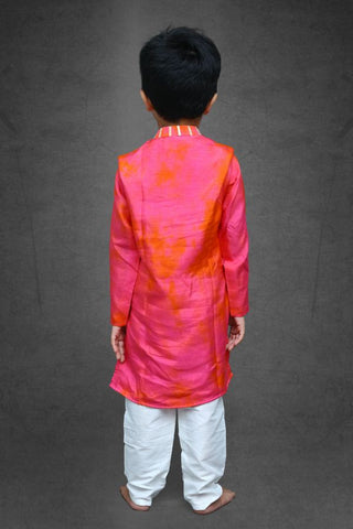 Tie and dyed Pinkish Kurta with Chudidar - Kirti Agarwal