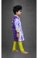 Tie and Dyed Purple Kurta with Chudidar - Kirti Agarwal