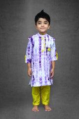 Tie and Dyed Purple Kurta with Chudidar - Kirti Agarwal