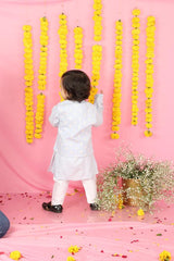 Tiny Floral Thread Work Jacket With Kurta And Pyjama - Kirti Agarwal