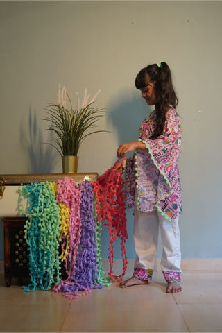 Unicorn Print Kaftan with Pants - Kirti Agarwal