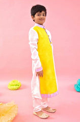 Yellow And Light Pink Two Tone Ethnic Kurta And Pyjama - Kirti Agarwal