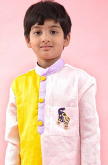 Yellow And Light Pink Two Tone Ethnic Kurta And Pyjama - Kirti Agarwal